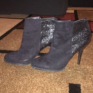 Black sequin booties